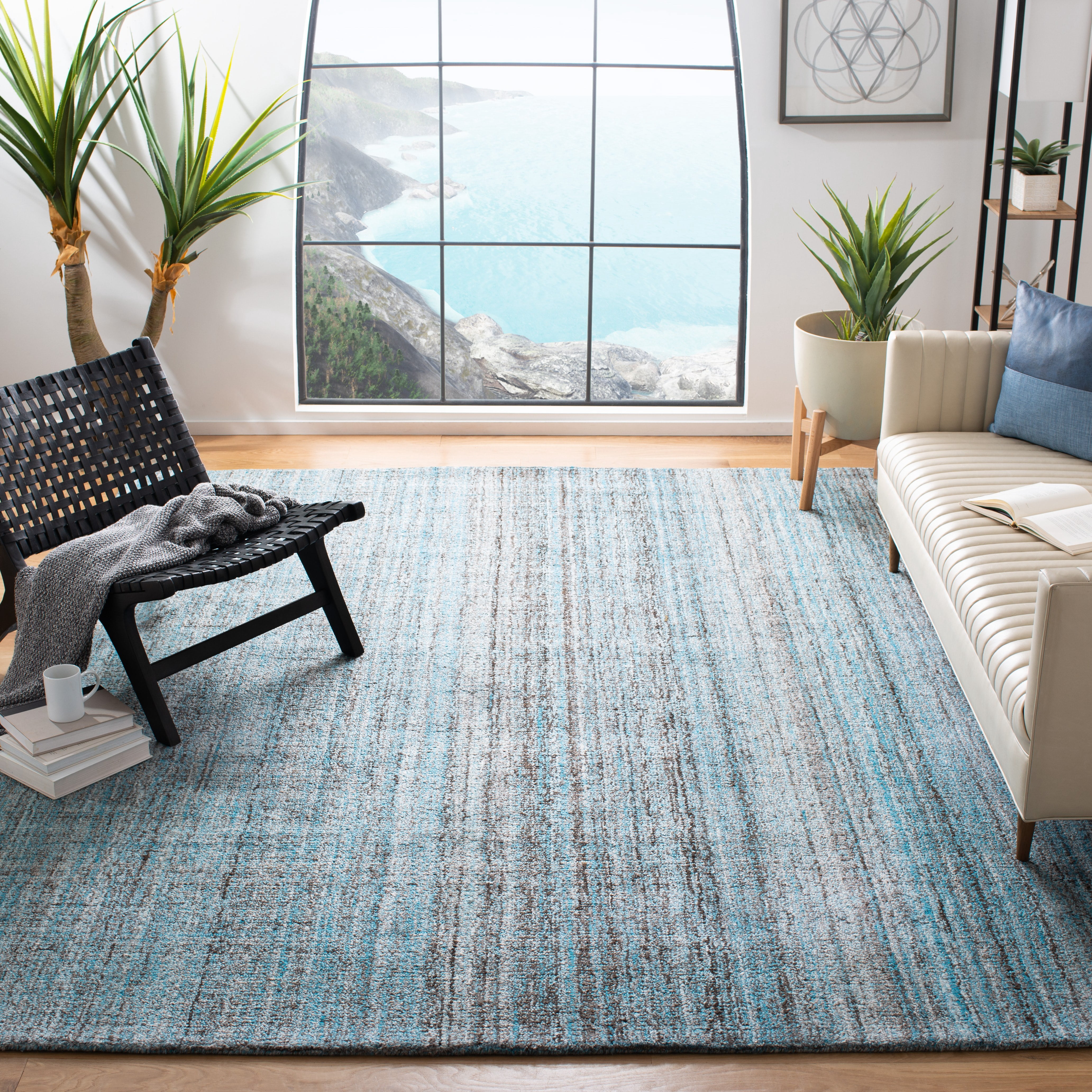 Safavieh Abstract Bailey Striped Area Rug, Blue/Multi, 8' x 8' Square