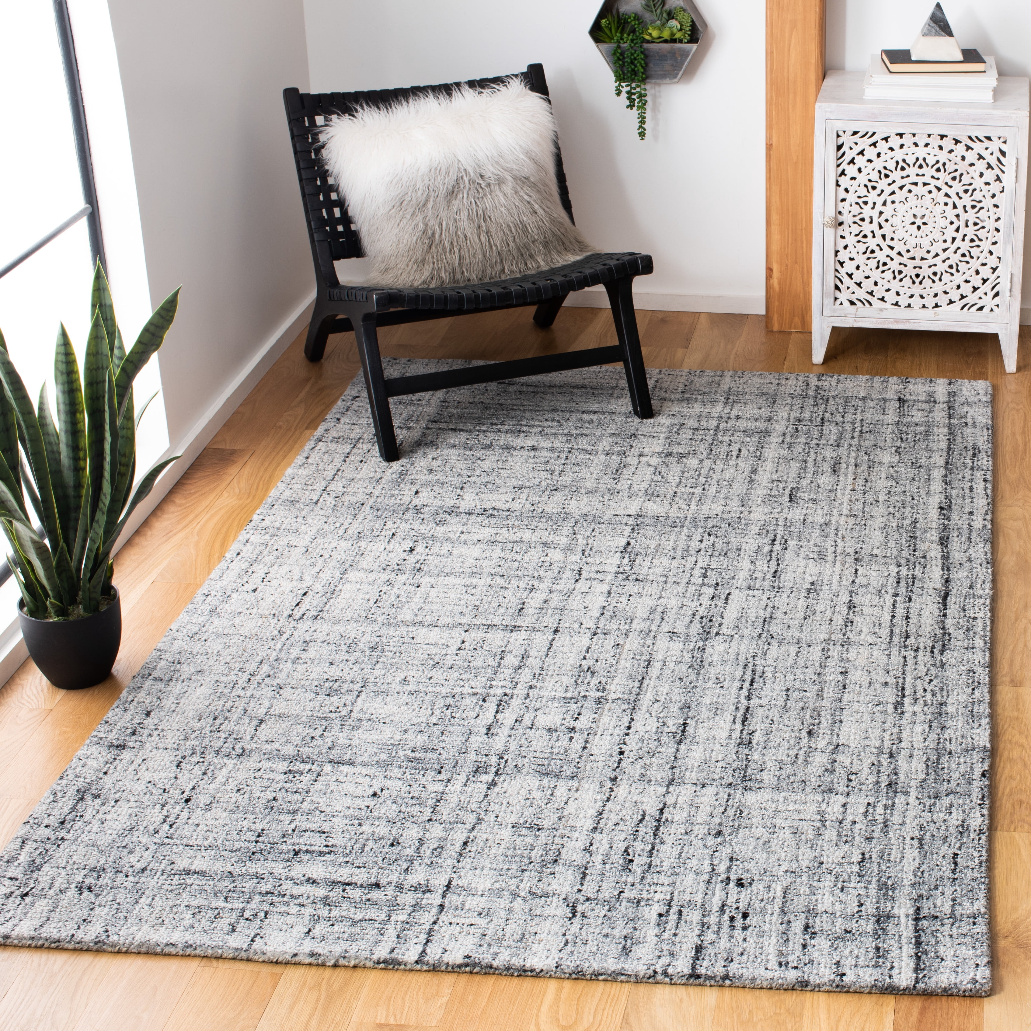 Safavieh Abstract Bailey Striped Area Rug, Gray/Black, 6' x 6' Square