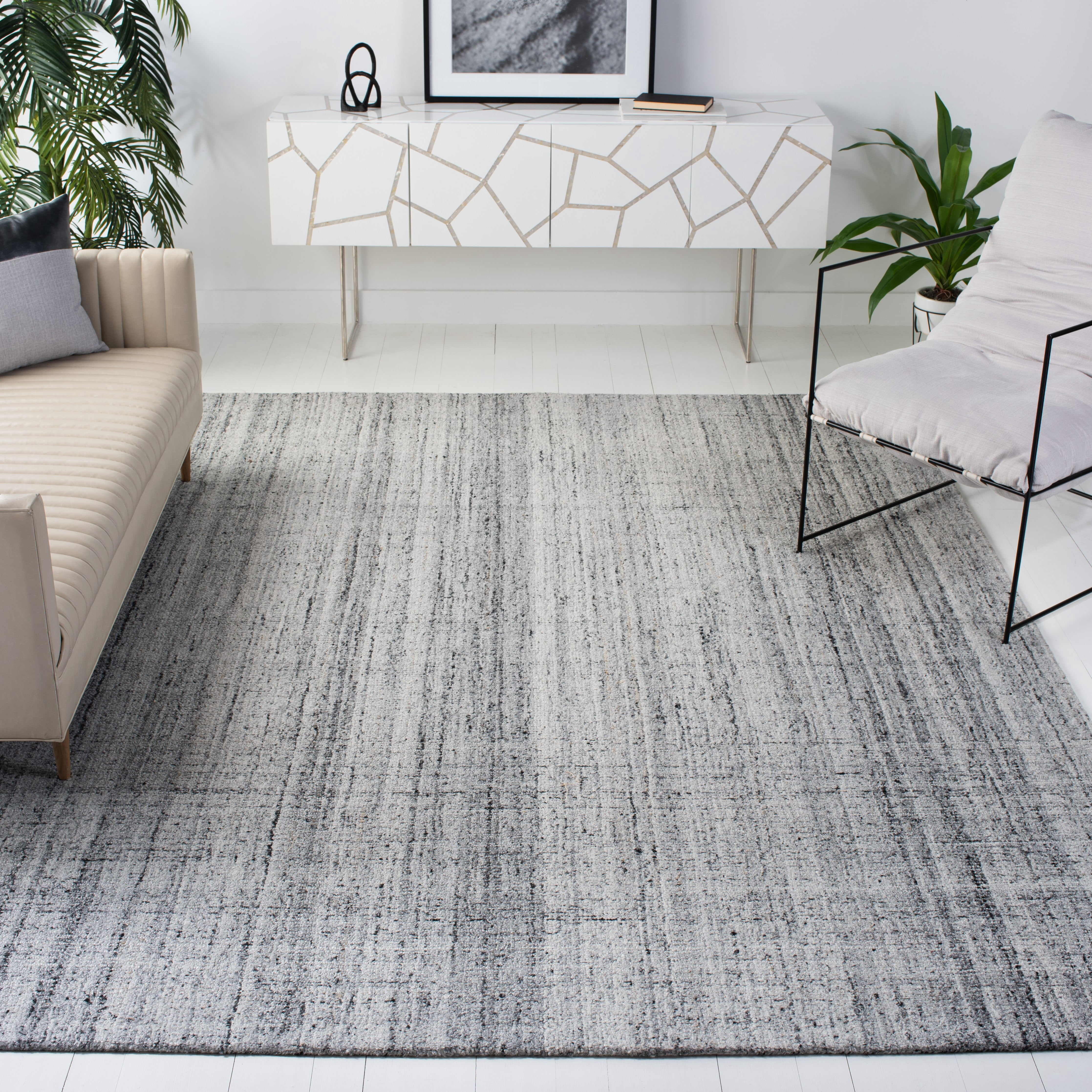 Safavieh Abstract Bailey Striped Area Rug, Gray/Black, 8' x 8' Square
