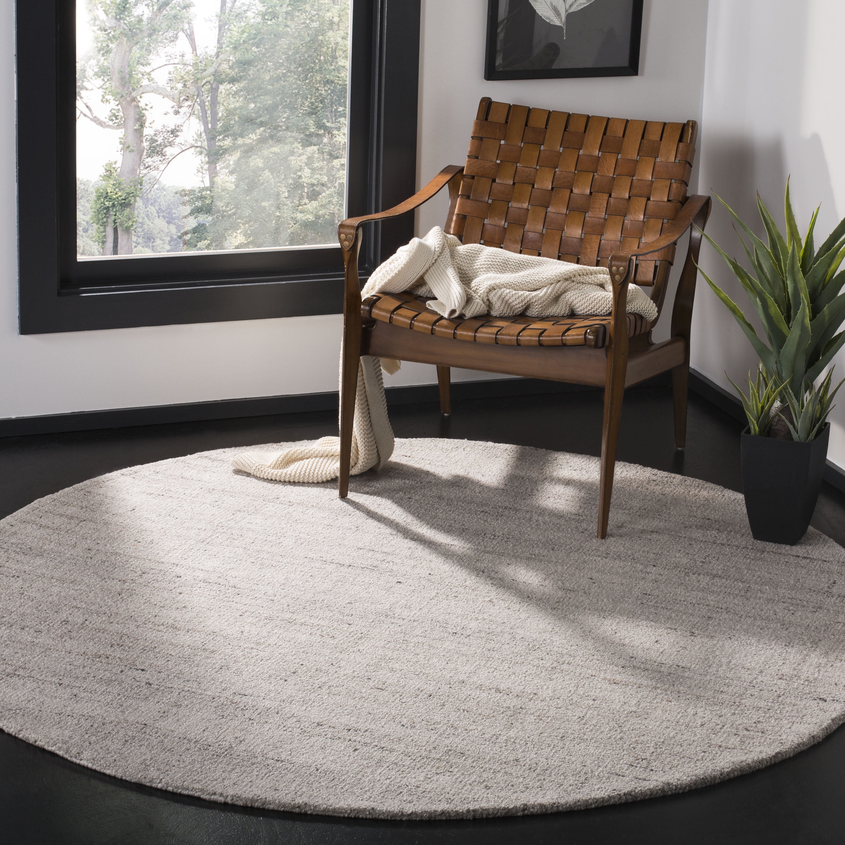 Safavieh Abstract Bailey Striped Area Rug, Light Gray, 8' x 8' Round