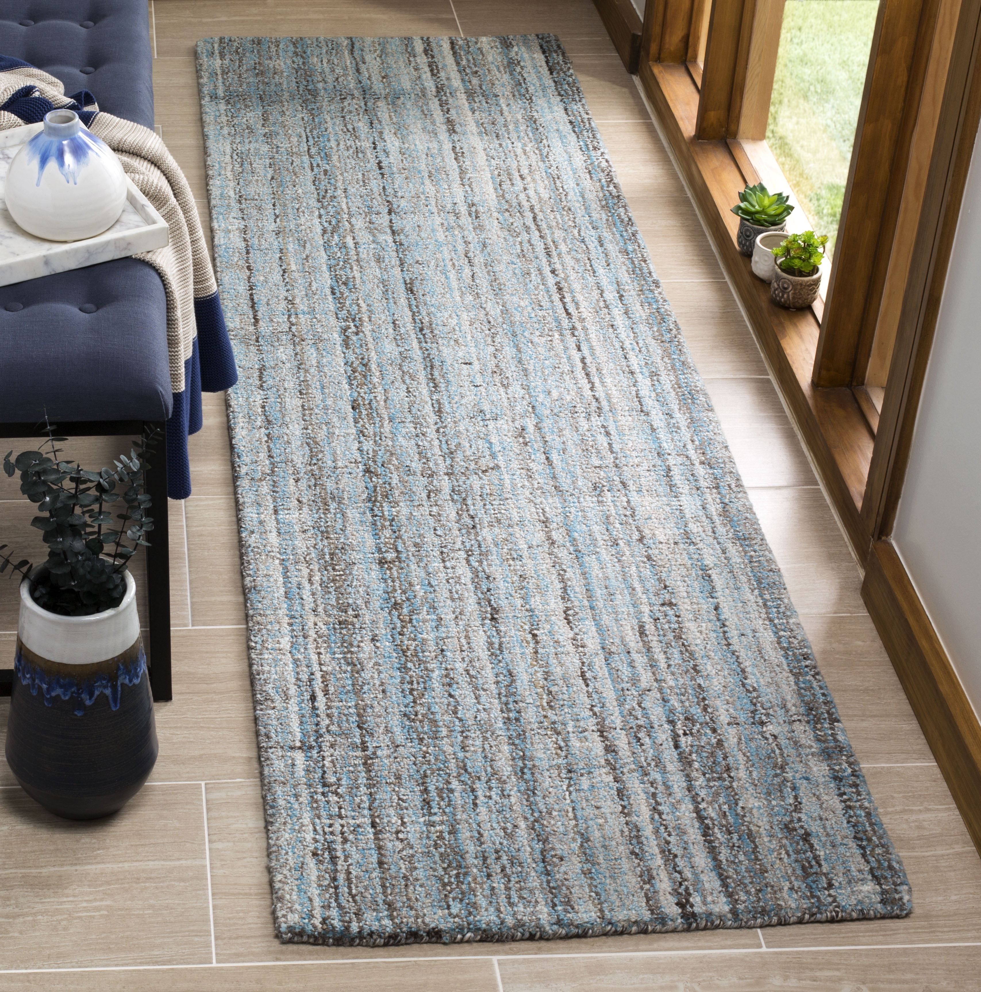 Safavieh Abstract Bailey Striped Runner Rug, Blue/Multi, 2'3" x 8'