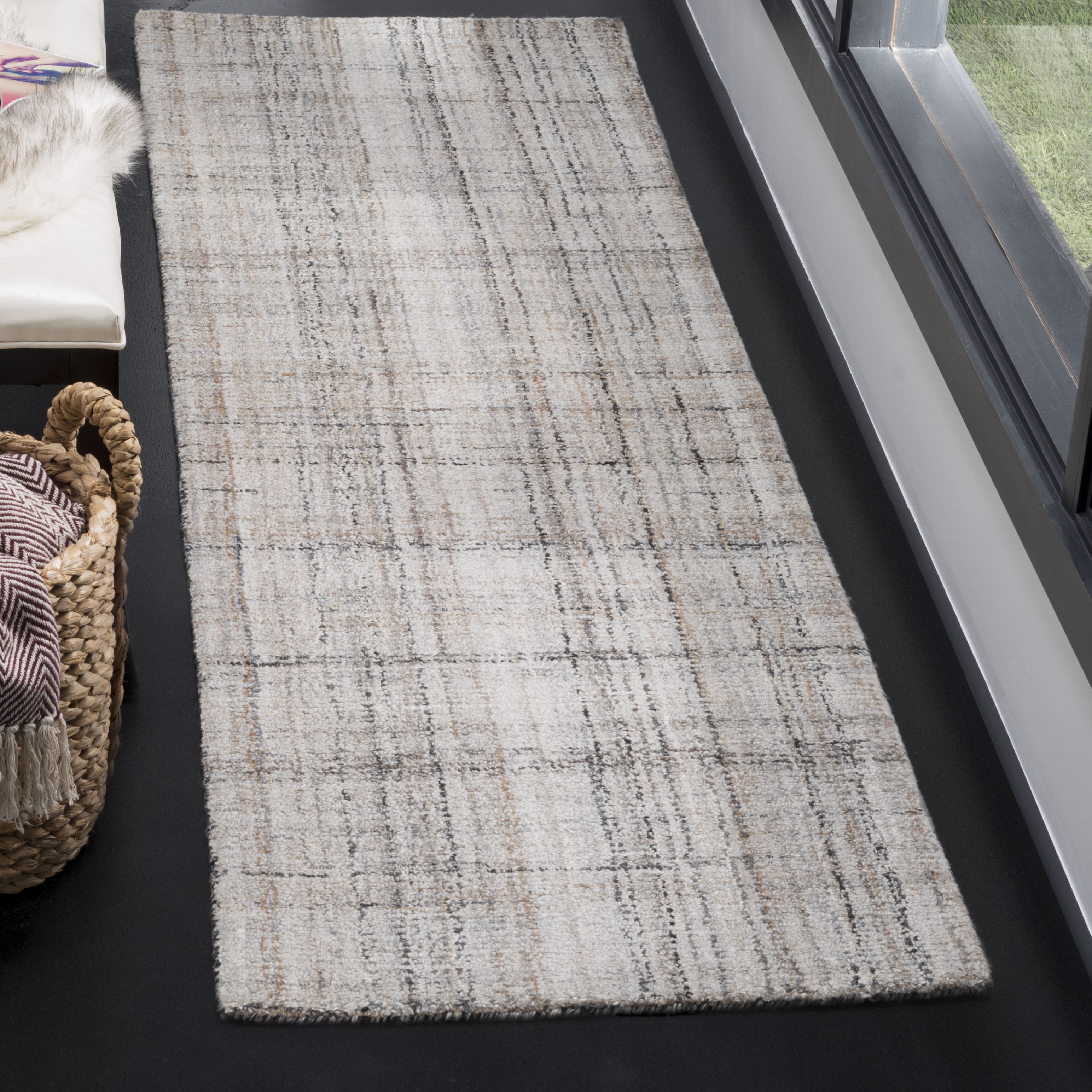 Safavieh Abstract Bailey Striped Runner Rug, Camel/Black, 2'3" x 18'