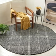 SAFAVIEH Abstract Becky Trellis Area Rug, Black/Ivory, 4' x 4' Round