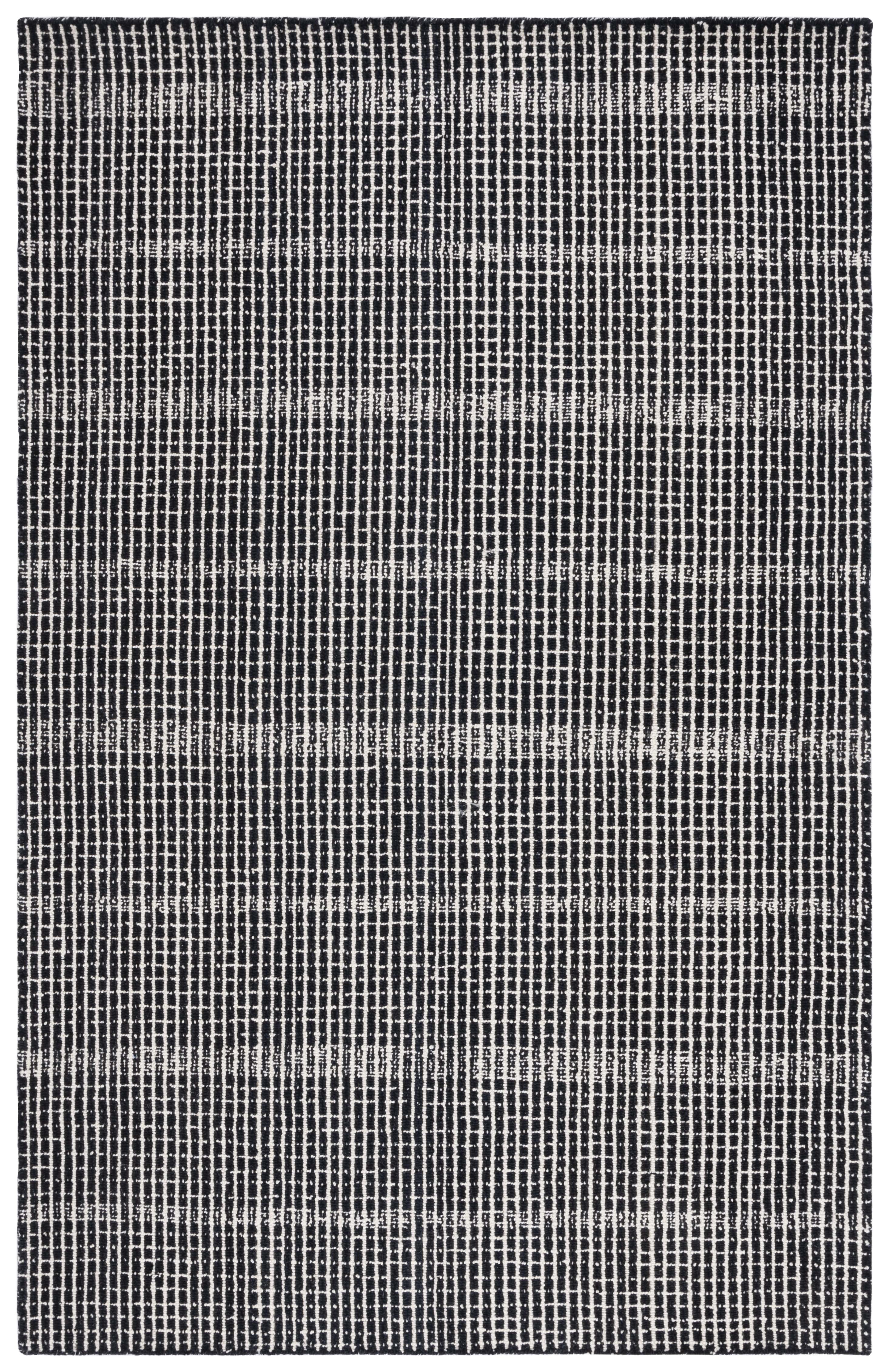 Handmade Black Abstract Wool 4' x 6' Tufted Area Rug