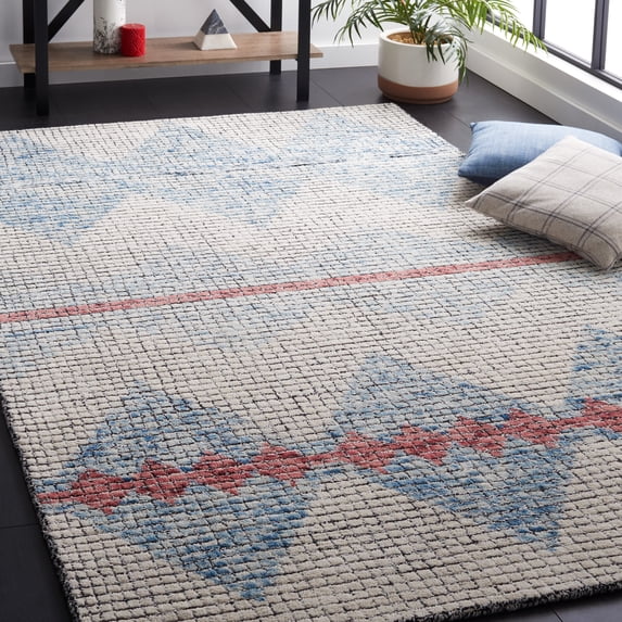 SAFAVIEH Abstract Bosworth Southwestern Area Rug, Ivory/Blue, 6' x 9'