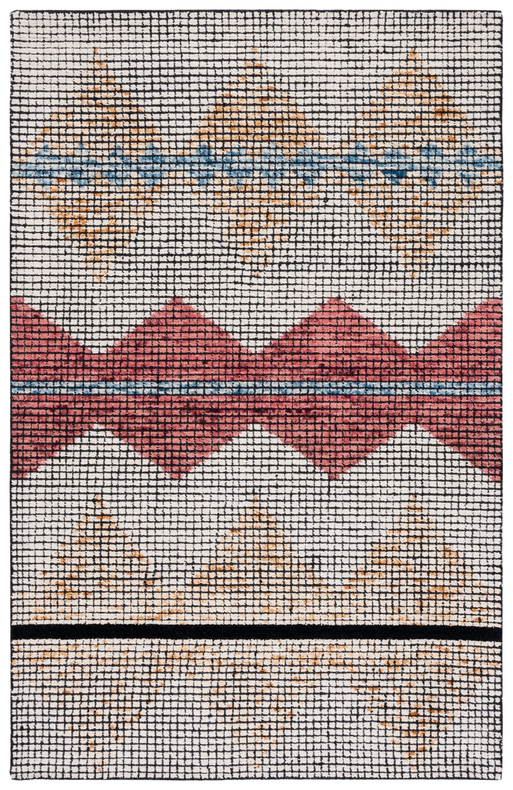 Ivory and Gold 8' x 10' Abstract Wool Area Rug