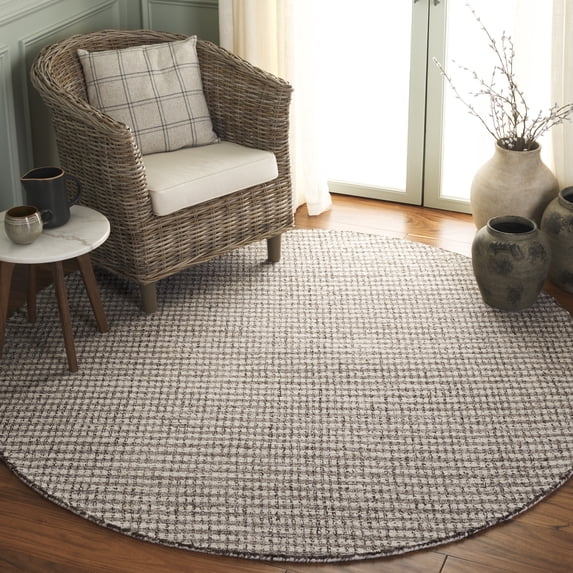 SAFAVIEH Abstract Briella Geometric Area Rug, Beige/Gray, 6' x 6' Round