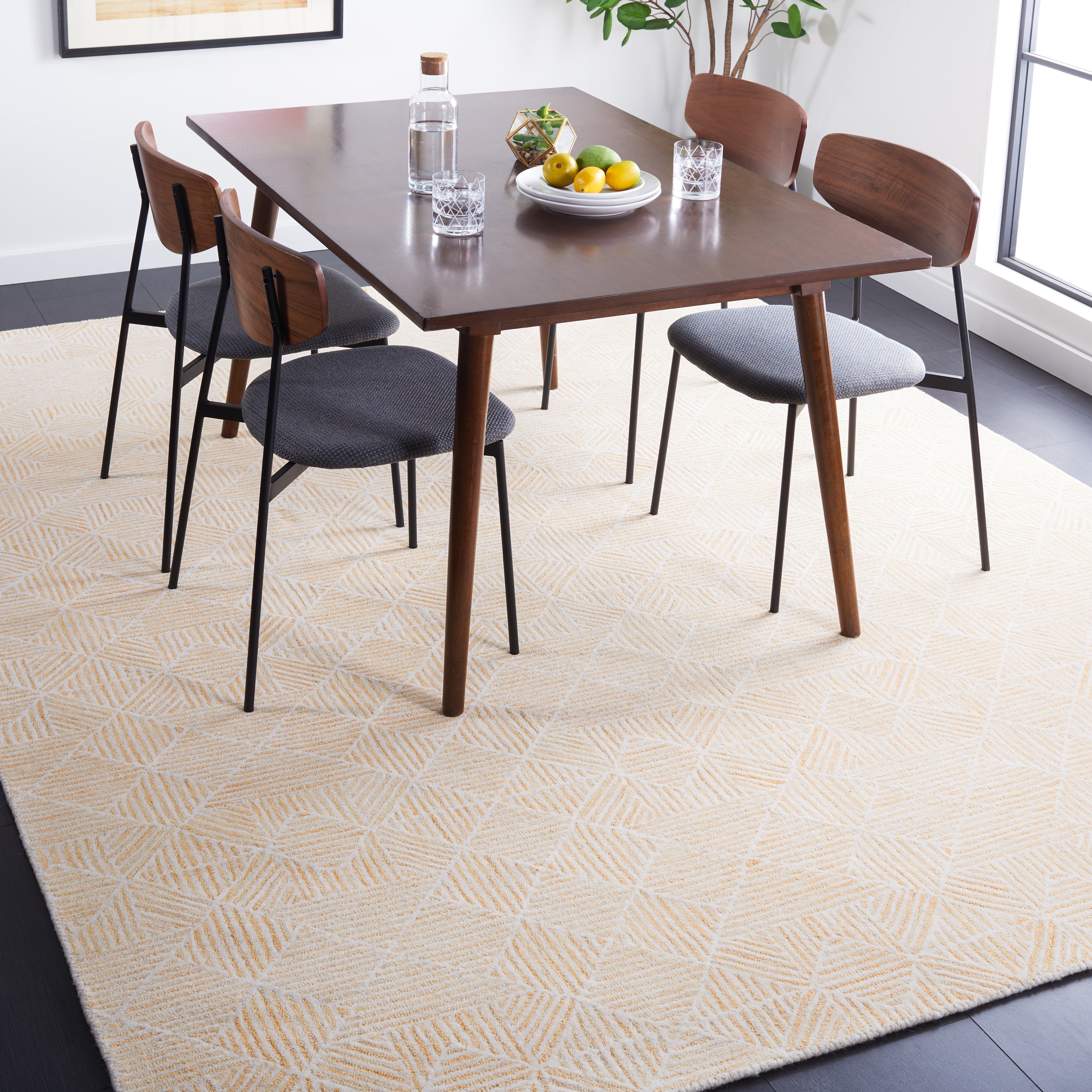SAFAVIEH Abstract Brock Geometric Area Rug, Gold/Ivory, 8' x 10'