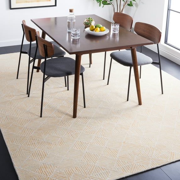 SAFAVIEH Abstract Brock Geometric Area Rug, Gold/Ivory, 9' x 12'