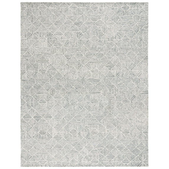 SAFAVIEH Abstract Brock Geometric Area Rug, Green/Ivory, 10' x 14'