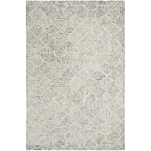 SAFAVIEH Abstract Brock Geometric Area Rug, Green/Ivory, 2'3" x 4'