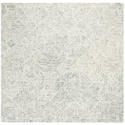 SAFAVIEH Abstract Brock Geometric Area Rug, Green/Ivory, 4' x 4' Square
