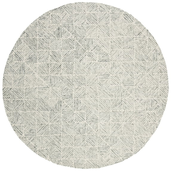 SAFAVIEH Abstract Brock Geometric Area Rug, Green/Ivory, 8' x 8' Round
