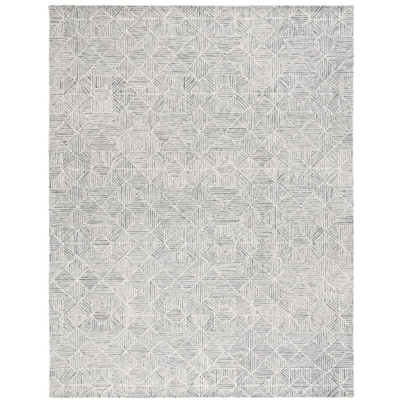 SAFAVIEH Abstract Brock Geometric Area Rug, Green/Ivory, 9' x 12'