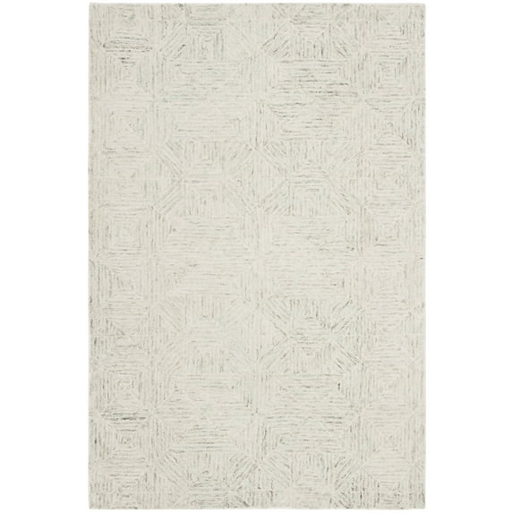 SAFAVIEH Abstract Brock Geometric Area Rug, Ivory/Light Blue, 3' x 5'