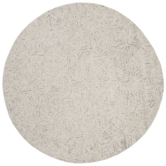 SAFAVIEH Abstract Brock Geometric Area Rug, Ivory/Light Blue, 8' x 8' Round