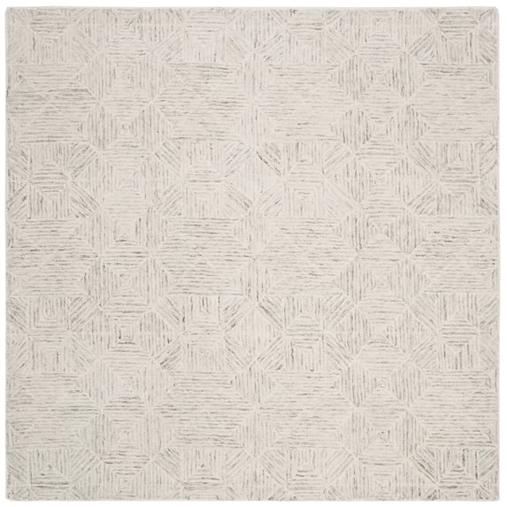 SAFAVIEH Abstract Brock Geometric Area Rug, Ivory/Light Blue, 8' x 8' Square