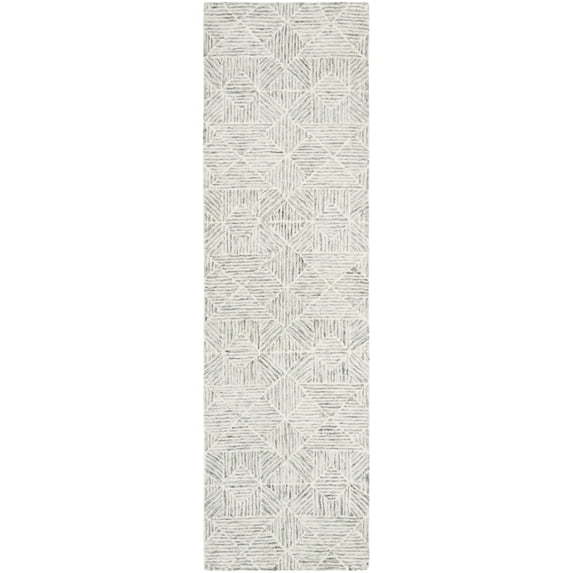 SAFAVIEH Abstract Brock Geometric Runner Rug, Green/Ivory, 2'3" x 8'