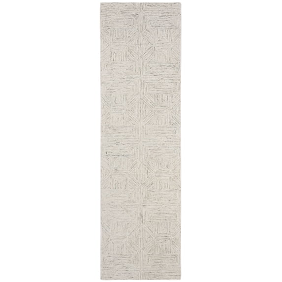 SAFAVIEH Abstract Brock Geometric Runner Rug, Ivory/Light Blue, 2'3" x 12'