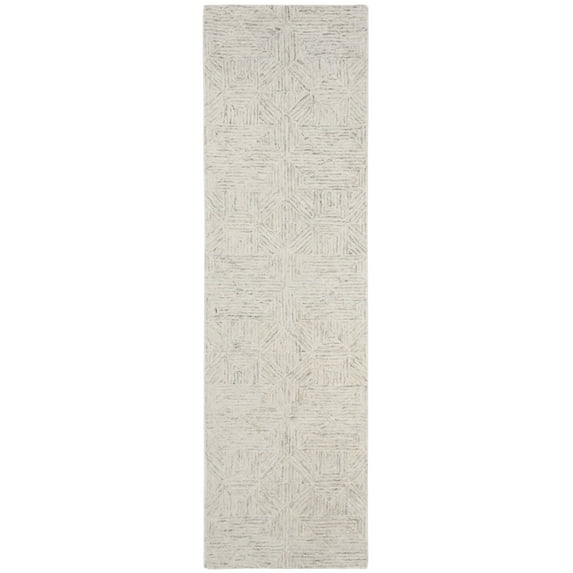 SAFAVIEH Abstract Brock Geometric Runner Rug, Ivory/Light Blue, 2'3" x 6'