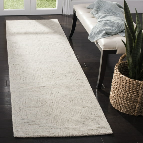 SAFAVIEH Abstract Brock Geometric Runner Rug, Ivory/Light Blue, 2'3" x 8'