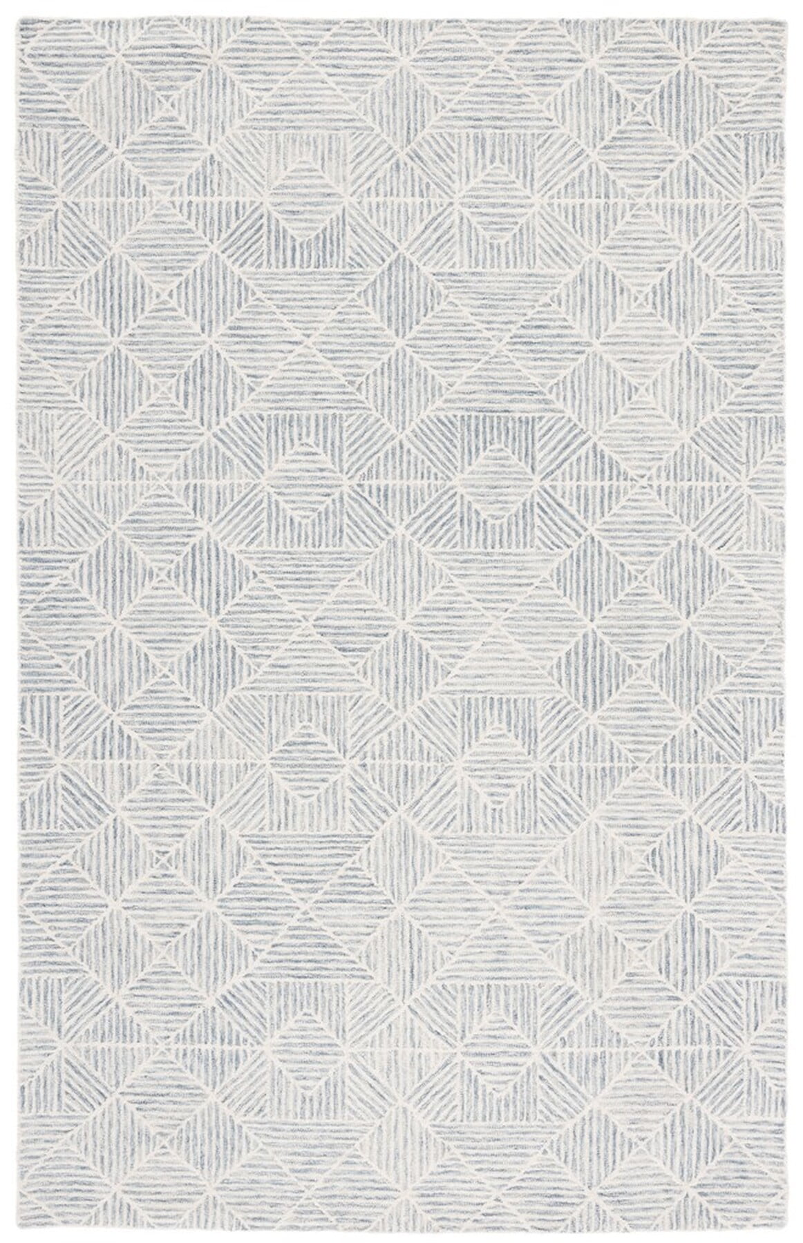 Handmade Abstract Grey/Ivory Wool Area Rug 5' x 8'