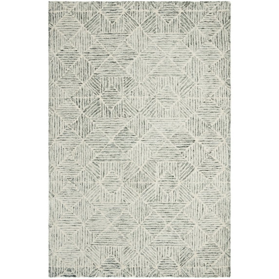 SAFAVIEH Abstract Brock Geometric Wool Area Rug, Light Green, 3' x 5'