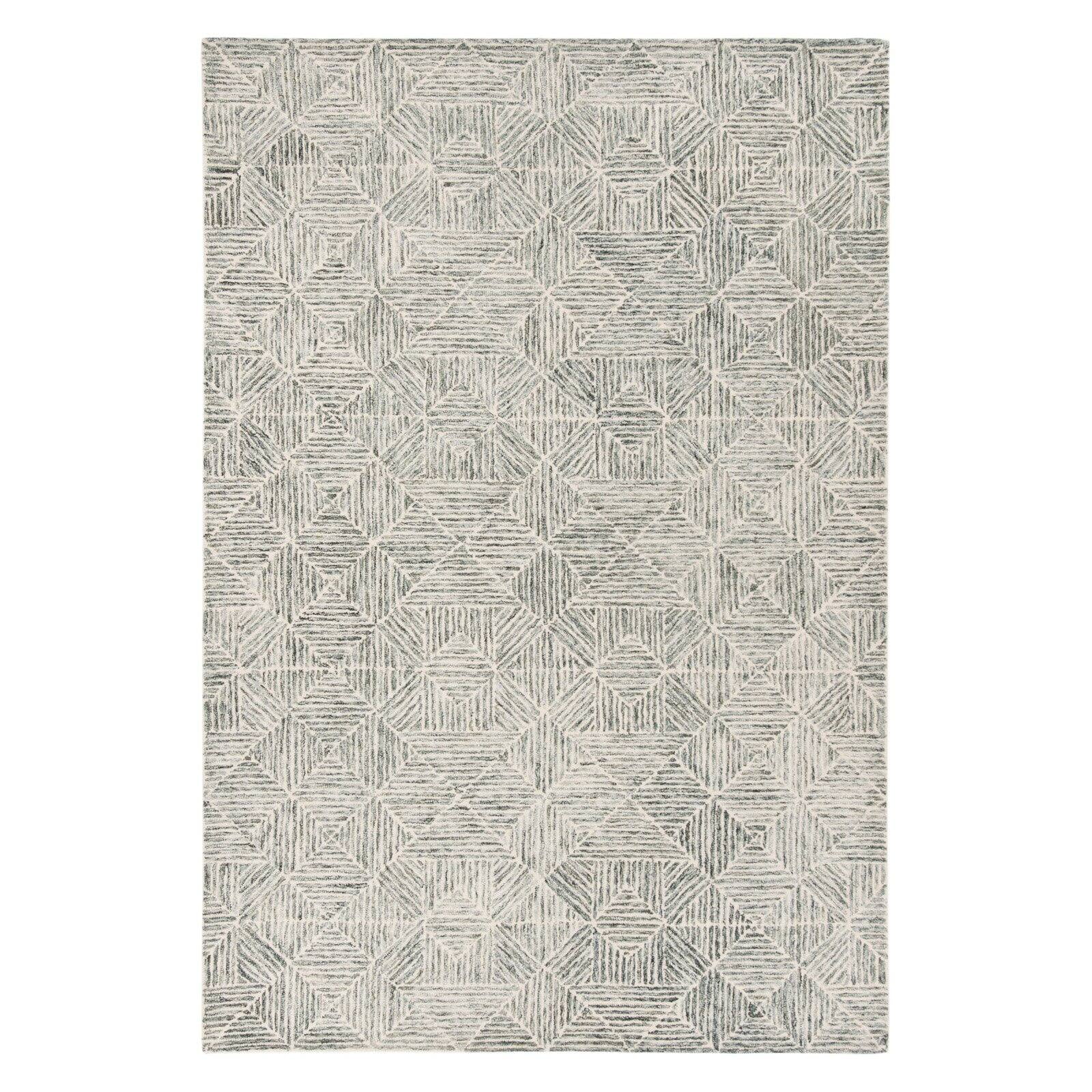 Handmade Light Green Abstract Wool 8' x 10' Area Rug