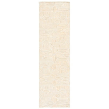 SAFAVIEH Abstract Brock Geometric Wool Runner Rug, Gold/Ivory, 2'3" x 8'