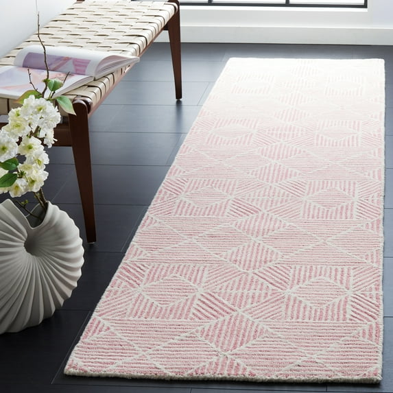 SAFAVIEH Abstract Brock Geometric Runner Rug, Pink/Ivory, 2'3" x 8'