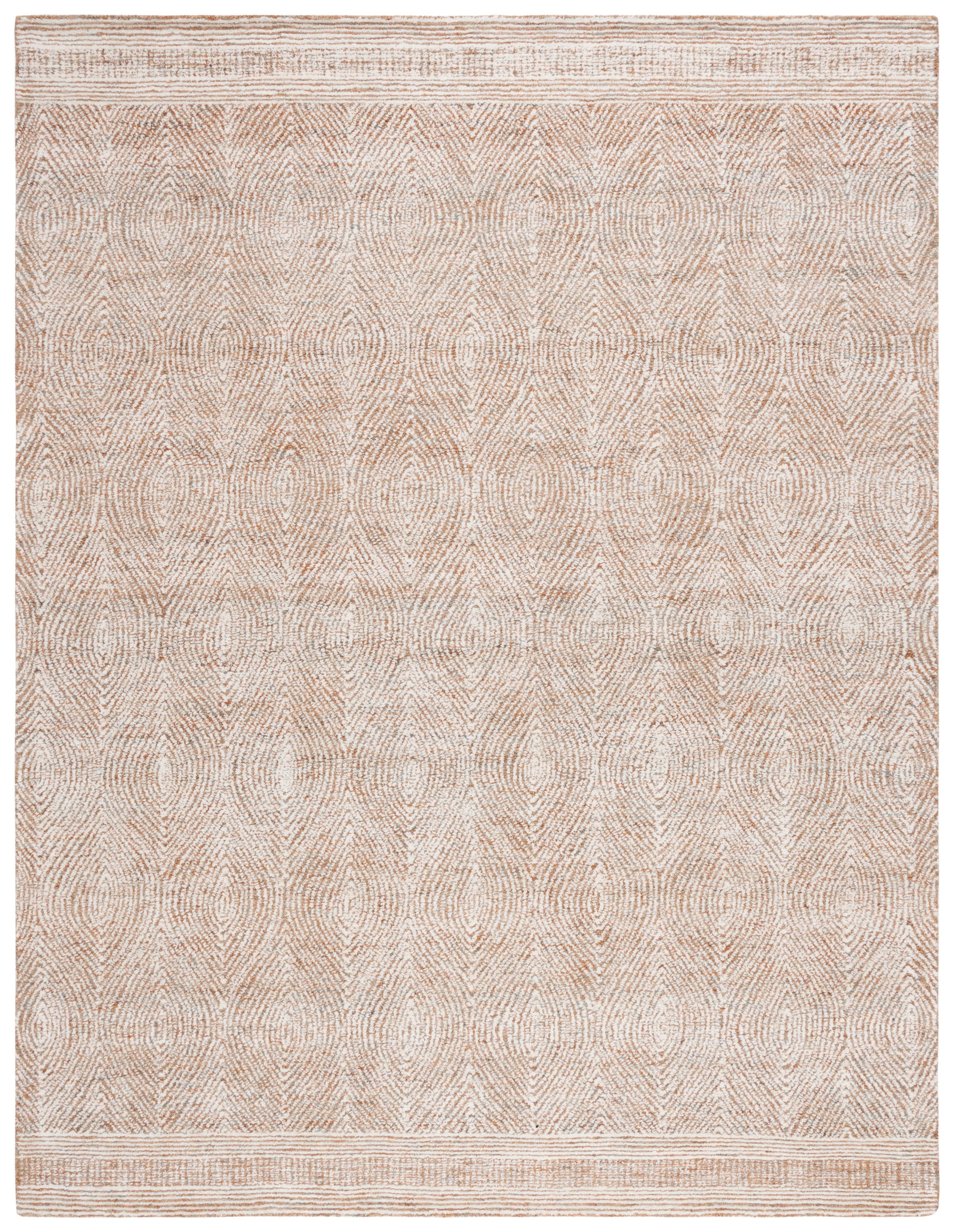 SAFAVIEH Abstract Caelestinus Ogee Wool Area Rug, Ivory/Rust, 12' x 18'