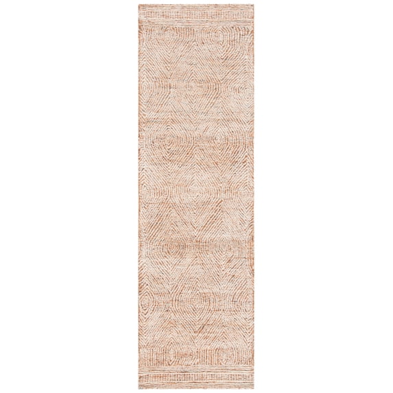 SAFAVIEH Abstract Caelestinus Ogee Wool Runner Rug, Ivory/Rust, 2'3" x 10'