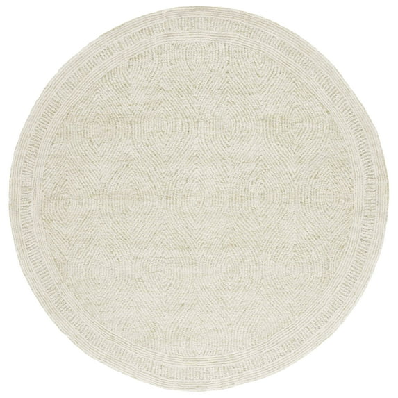 SAFAVIEH Abstract Caelestinus Ogee Wool Area Rug, Green/Ivory, 6' x 6' Round