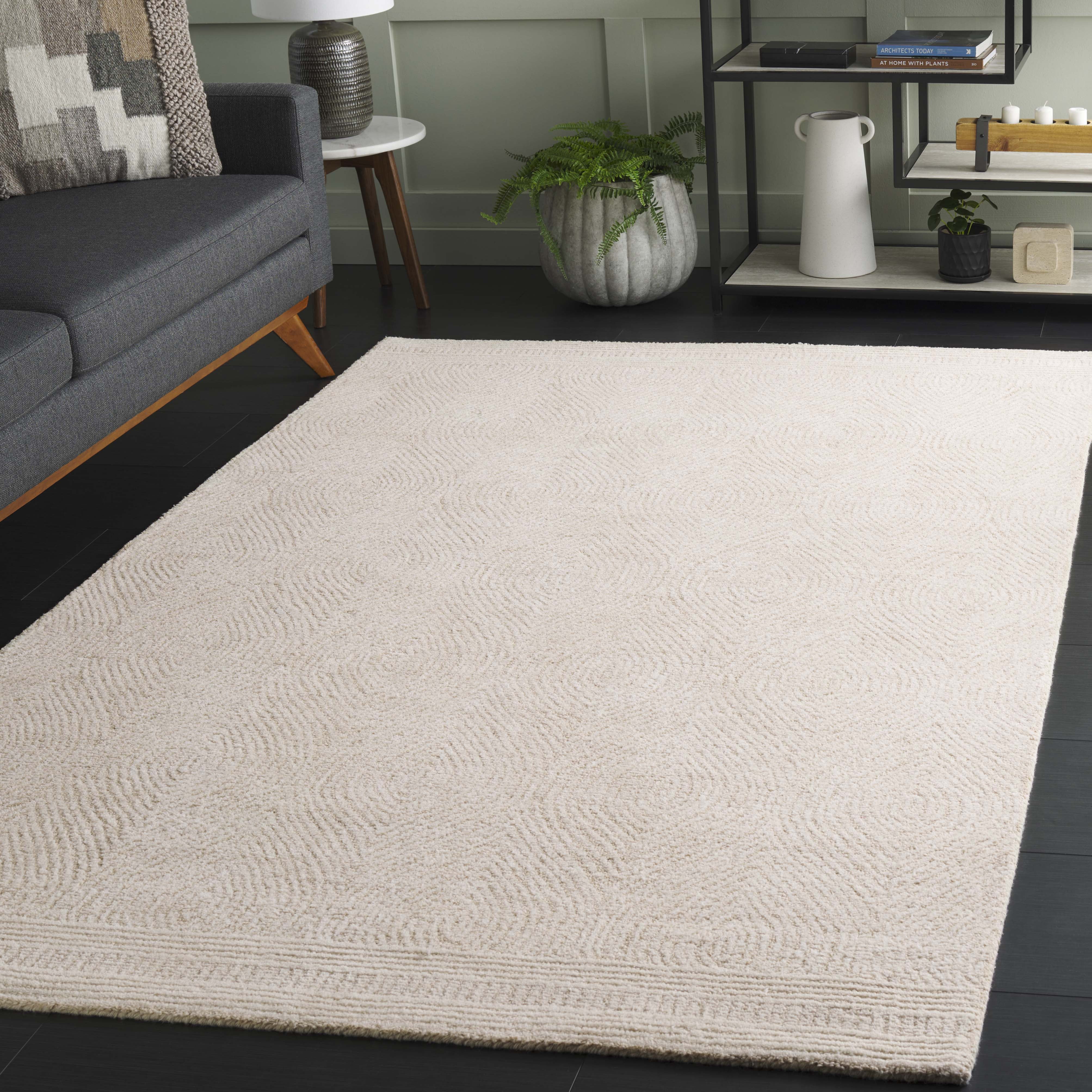 SAFAVIEH Abstract Caelestinus Ogee Wool Area Rug, Ivory/Beige, 3' x 5'