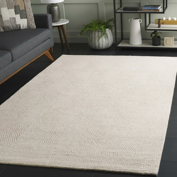 SAFAVIEH Abstract Caelestinus Ogee Wool Area Rug, Ivory/Beige, 4' x 6'