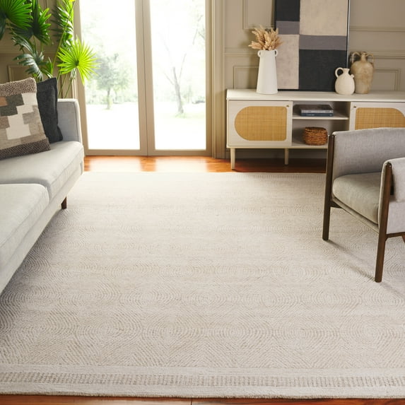 SAFAVIEH Abstract Caelestinus Ogee Wool Area Rug, Ivory/Beige, 8' x 10'