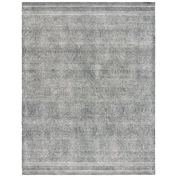 SAFAVIEH Abstract Caelestinus Ogee Wool Area Rug, Ivory/Charcoal, 8' x 10'