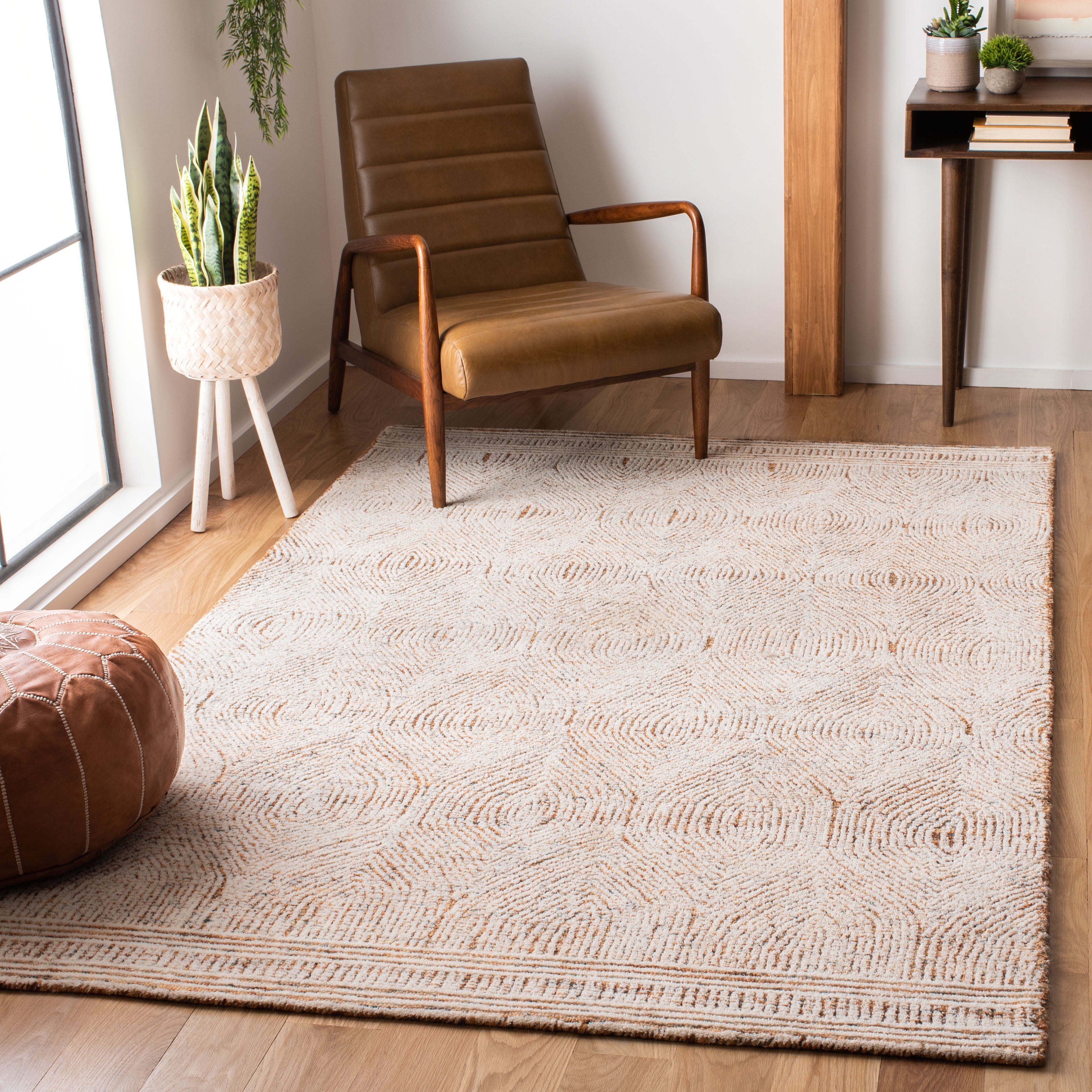 SAFAVIEH Abstract Caelestinus Ogee Wool Area Rug, Ivory/Rust, 6' x 8'