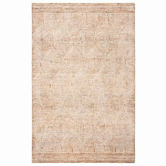 SAFAVIEH Abstract Caelestinus Geometric Wool Area Rug, Ivory/Rust, 8' x 10'