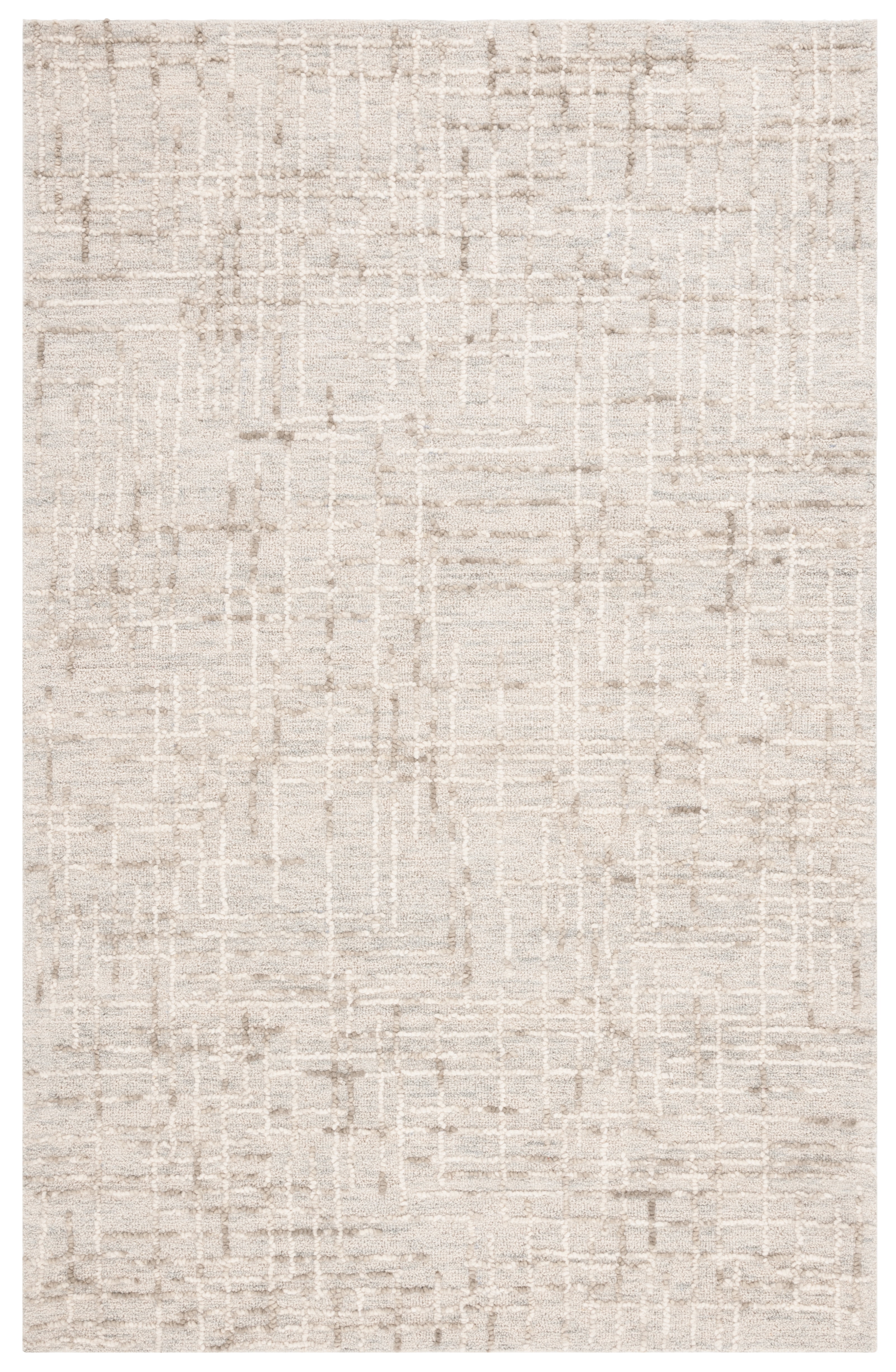 Gray Abstract Handmade Wool Tufted 5' x 8' Area Rug
