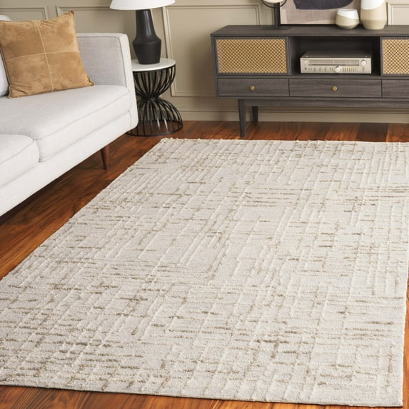 SAFAVIEH Abstract Carbrey Abstract Area Rug, Gray/Sage, 6' x 6' Square