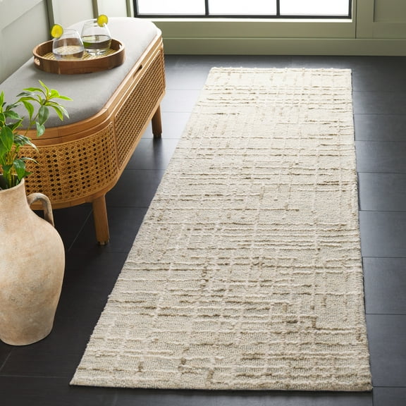 SAFAVIEH Abstract Carbrey Abstract Runner Rug, Gray/Sage, 2'3" x 8'