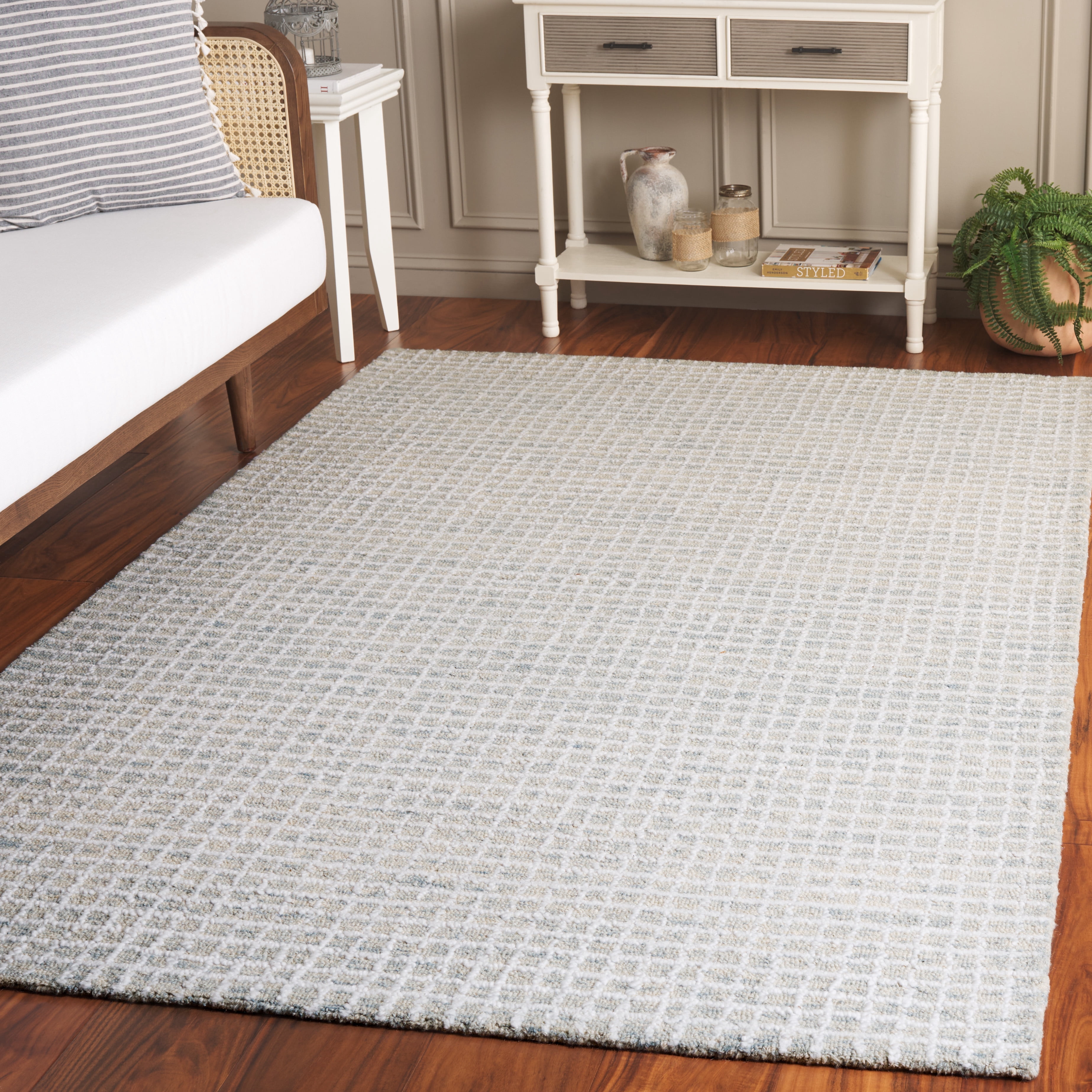 SAFAVIEH Abstract Careen Geometric Area Rug, Ivory/Sage, 5' x 8'