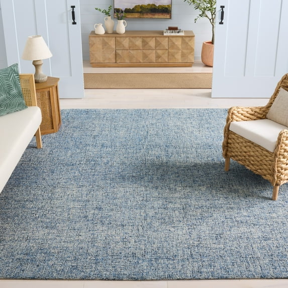 SAFAVIEH Abstract Carina Solid Area Rug, Blue/Ivory, 8' x 10'