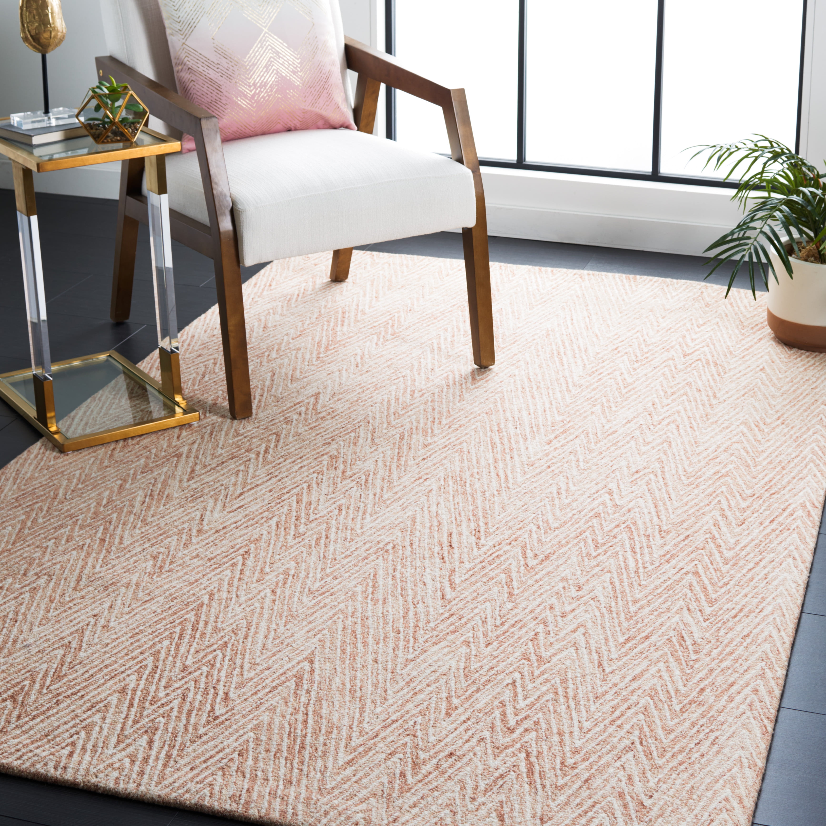 SAFAVIEH Abstract Celina Chevron Area Rug, Brown/Ivory, 6' x 9'