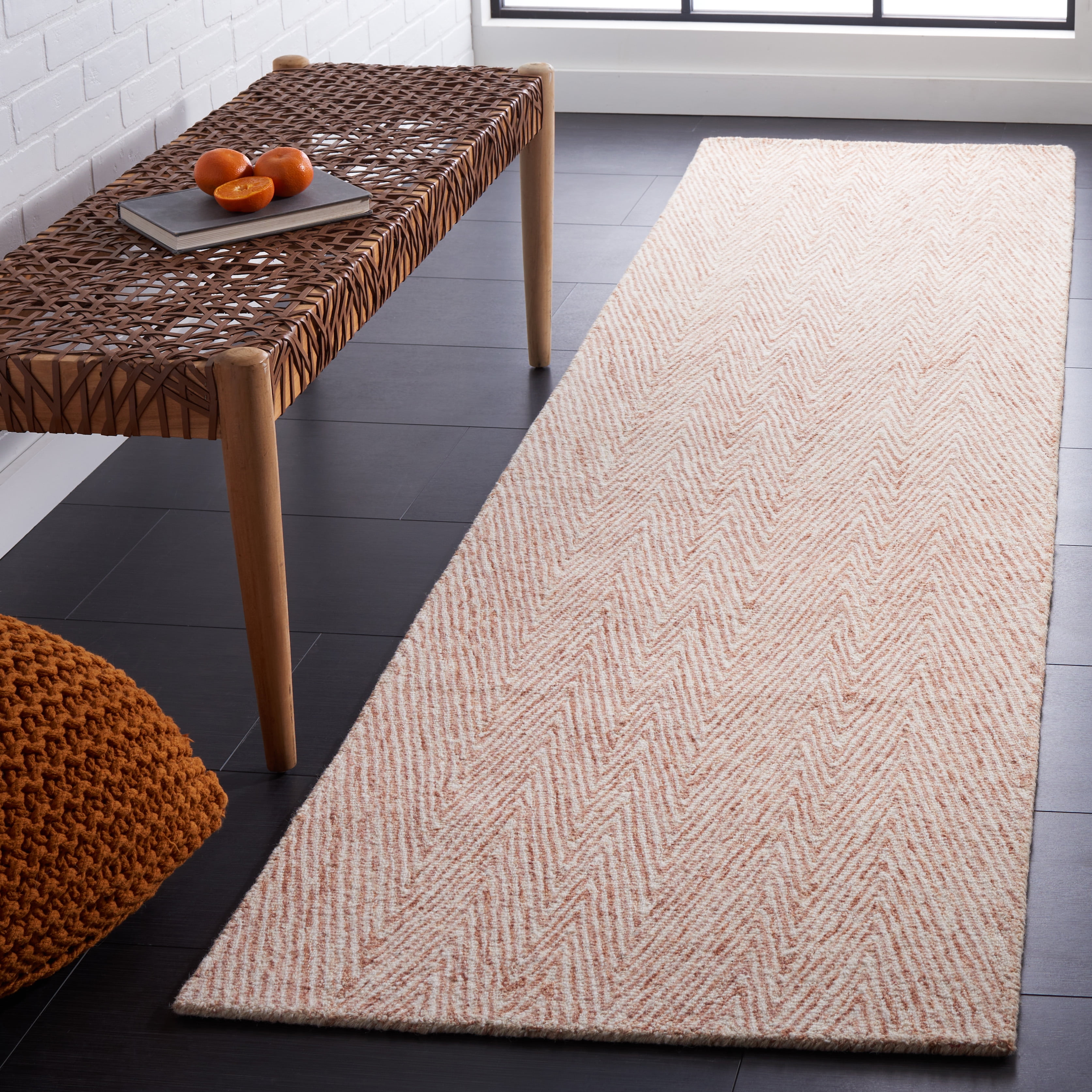 SAFAVIEH Abstract Celina Chevron Runner Rug, Brown/Ivory, 2'3" x 9'