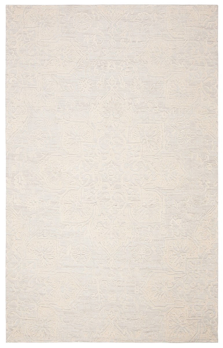 Handmade Ivory Abstract Wool Round Tufted Rug - 54" Diameter