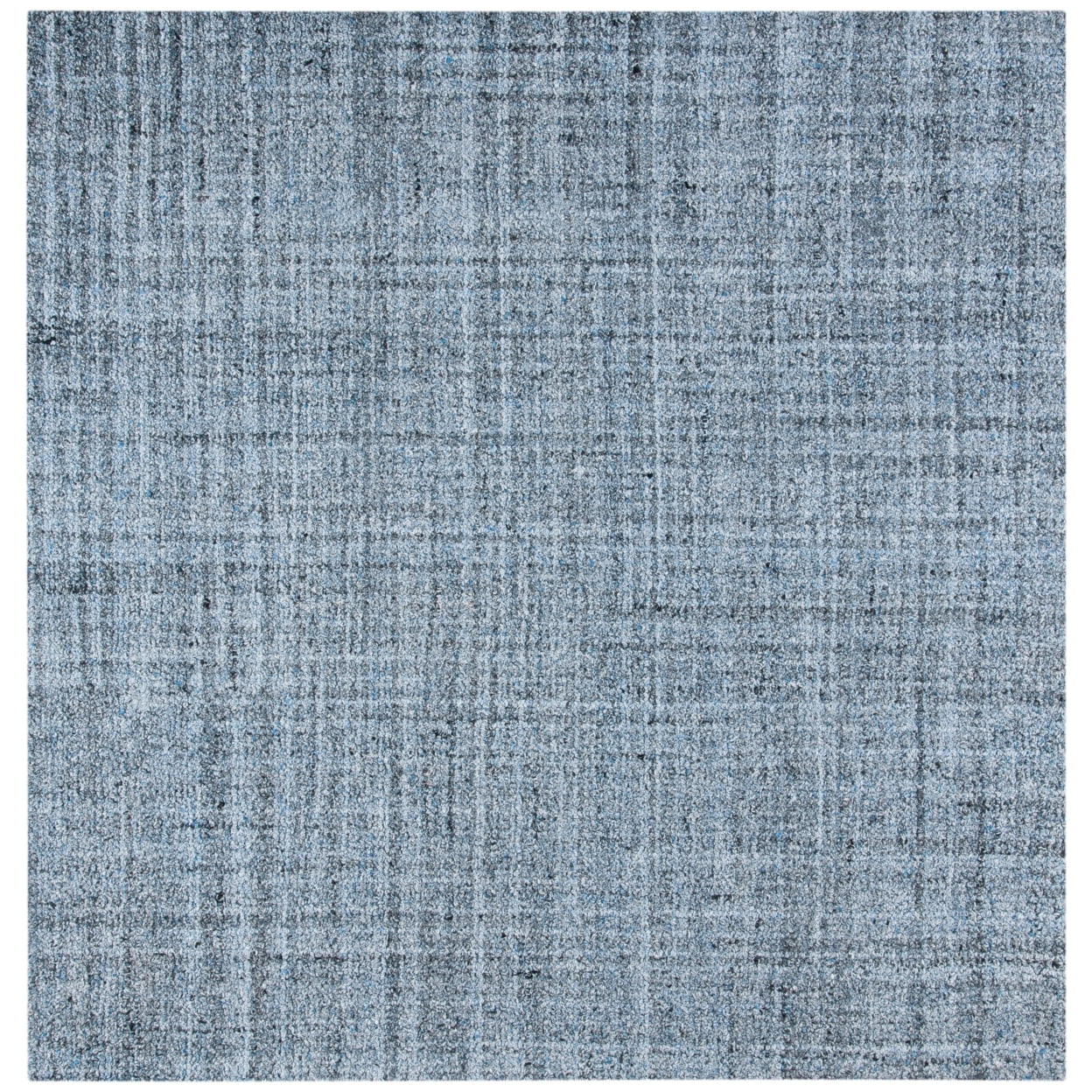 Elysian Abstract Blue & Black Hand-Tufted Wool Blend 6' x 6' Square Rug