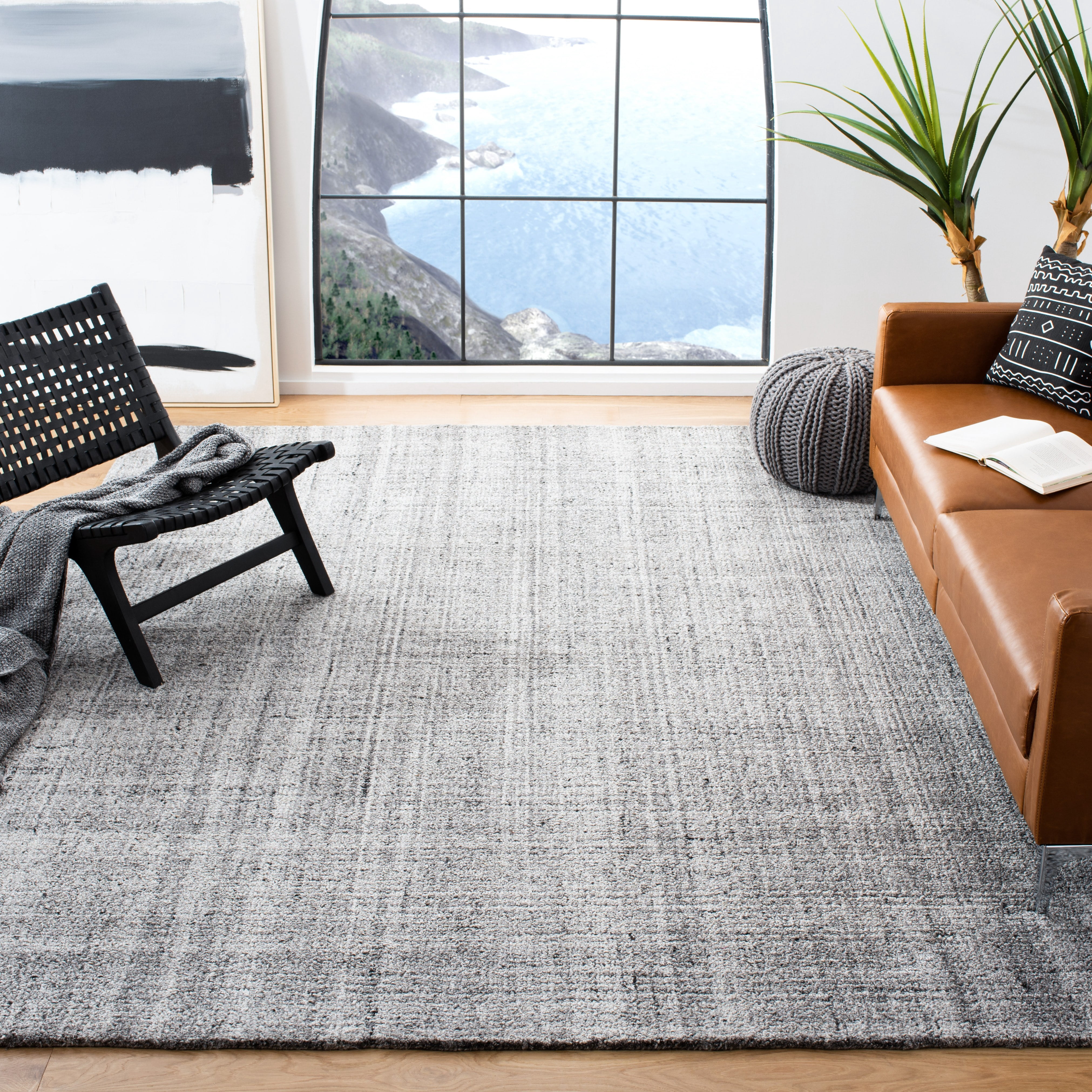 SAFAVIEH Abstract Claes Striped Overdyed Area Rug, Gray/Black, 8' x 10'