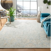 SAFAVIEH Abstract Clarette Geometric Wool Area Rug, Ivory/Turquoise, 10' x 14'